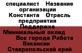 IT-специалист › Название организации ­ Константа › Отрасль предприятия ­ Поддержка › Минимальный оклад ­ 20 000 - Все города Работа » Вакансии   . Ставропольский край